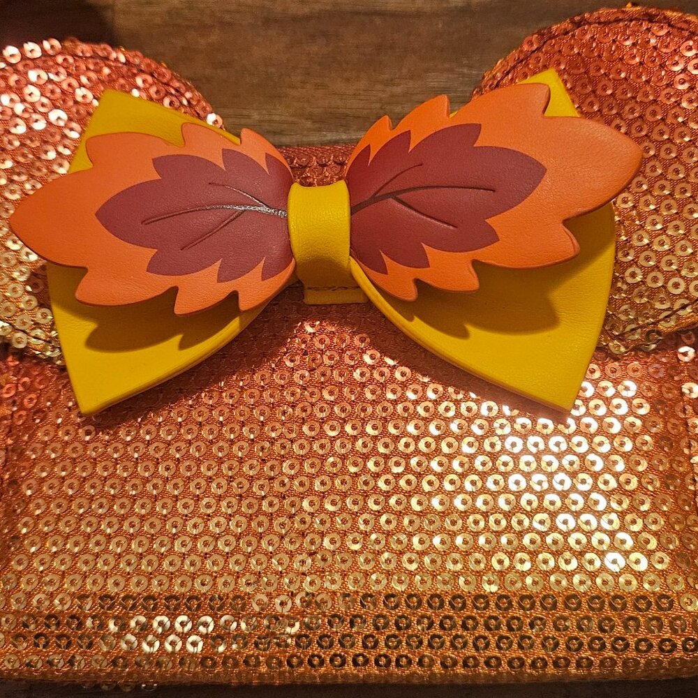 EUC Disney Ombre Fall Loungefly Set of Backpack Wallet and Ears - Picture 4 of 9